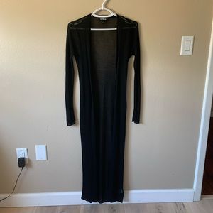 Express Sheer Long Ribbed Black Duster Cardigan, Size Small, NWOT